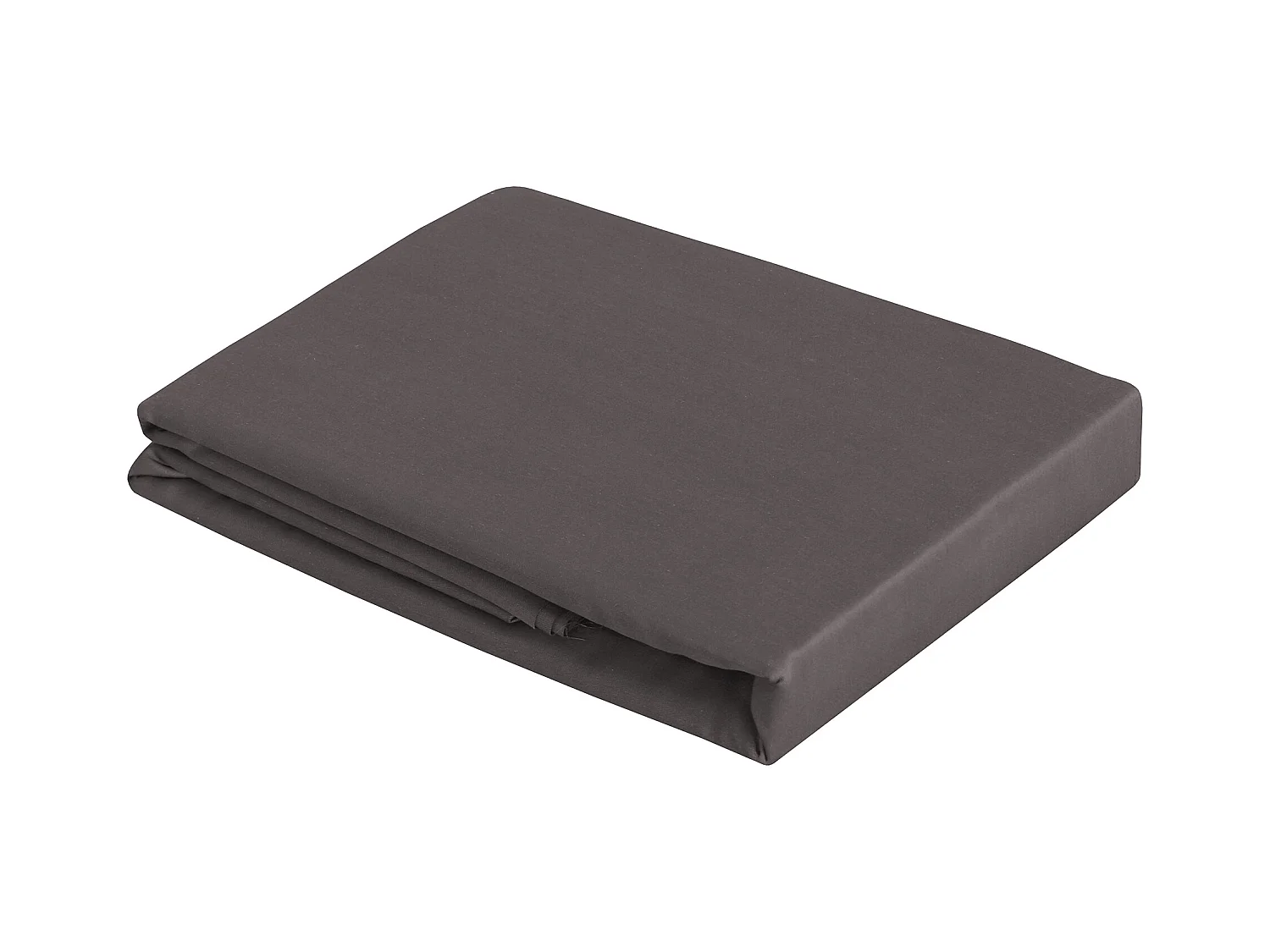 Drap plat 2 personnes  270x300 cm satin de coton anthracite