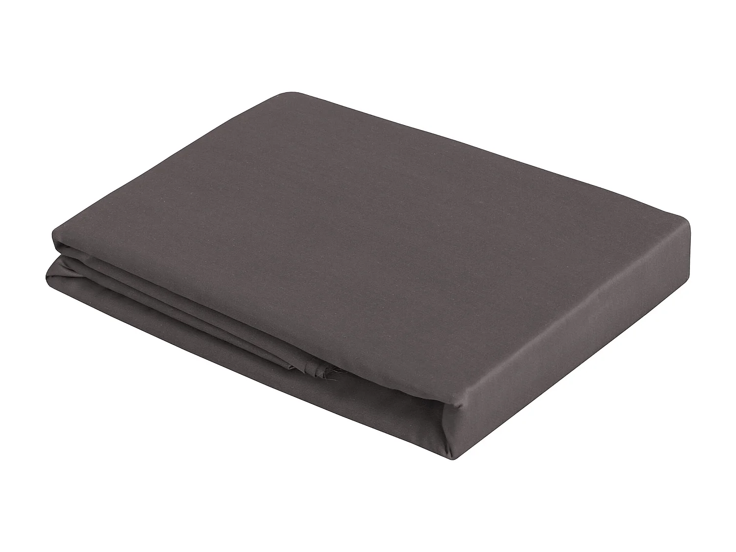 Drap plat 1 personne 180x290 cm satin de coton anthracite