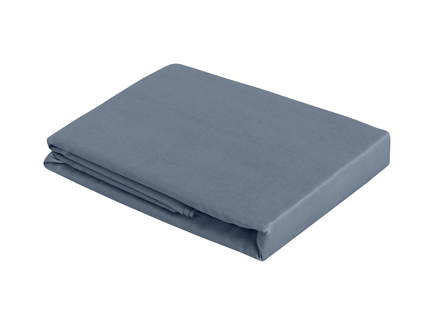 Drap plat 2 personnes  240x300 cm satin de coton bleu