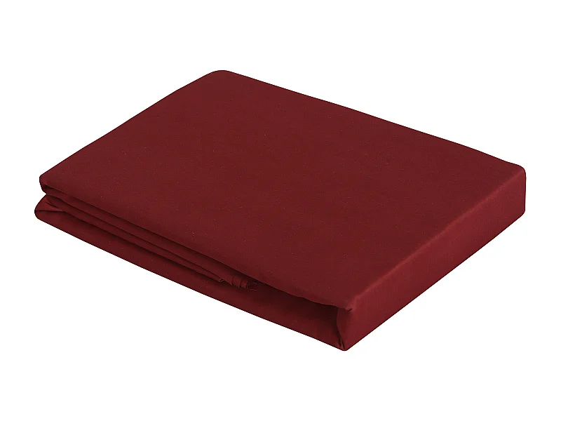 Drap plat 1 personne 180x290 cm satin de coton bordeaux