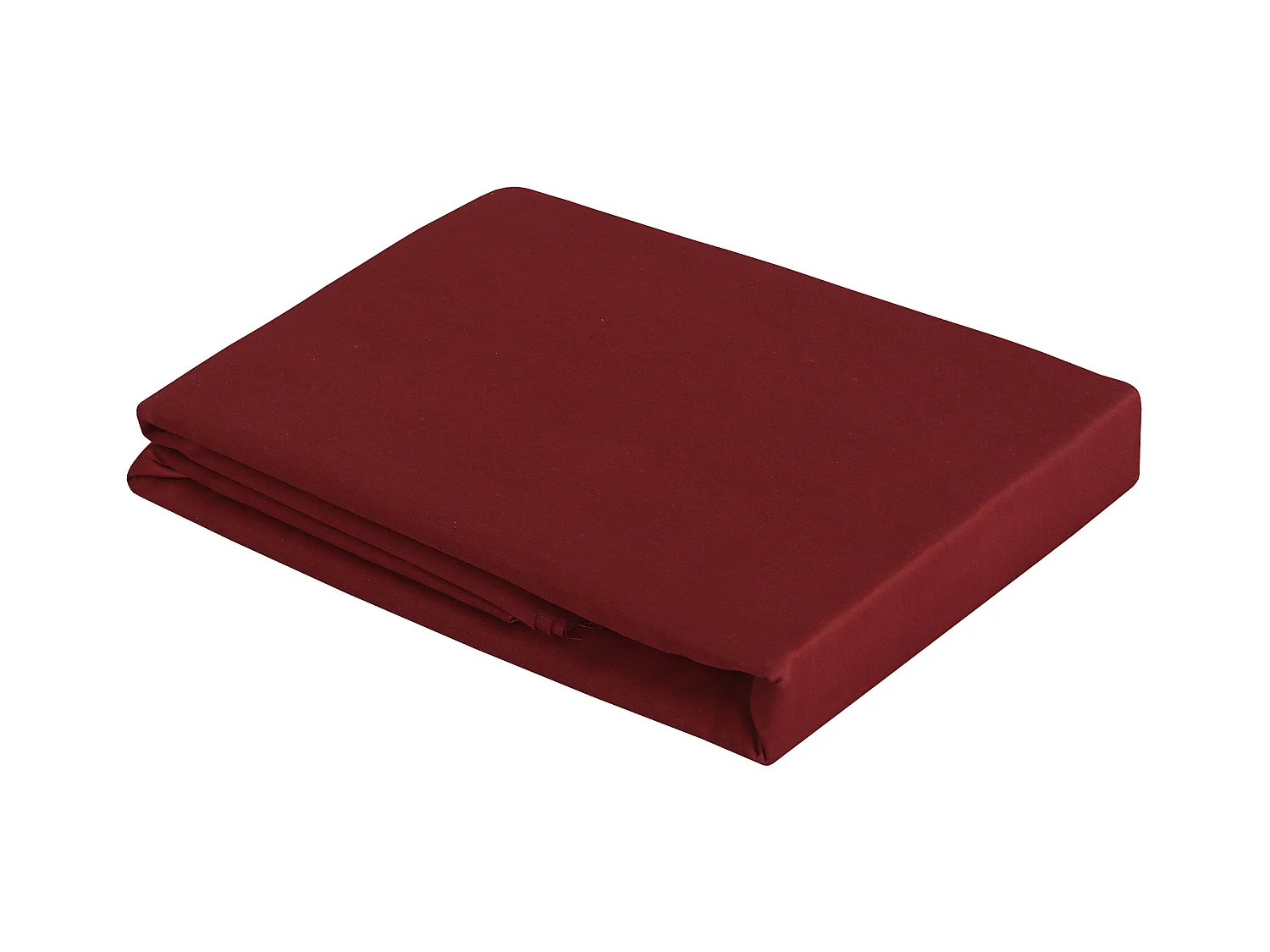 Drap plat 2 personnes  270x300 cm satin de coton bordeaux