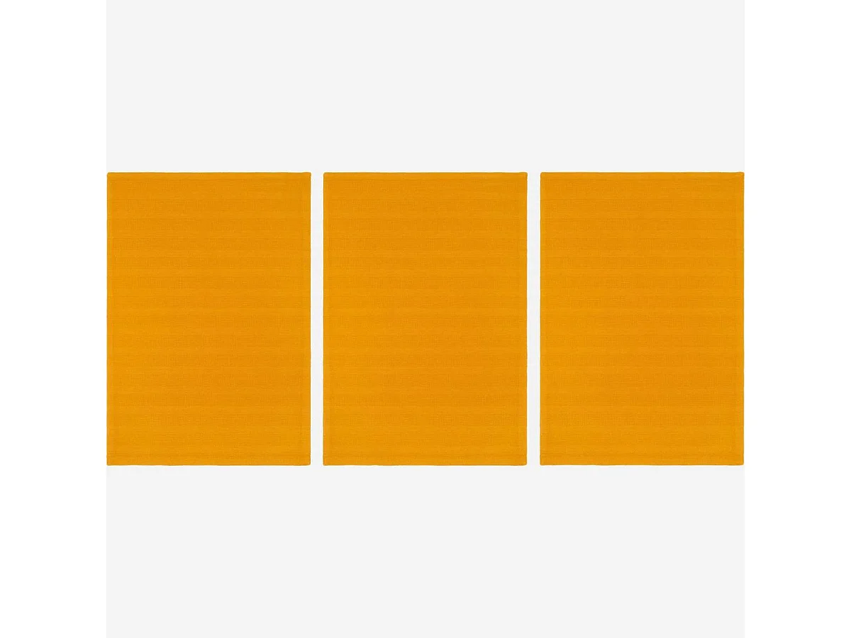 Habitat - Lot de 3 torchons (50x70cm) en coton jaune moutarde (Lot de 4) - Avignon