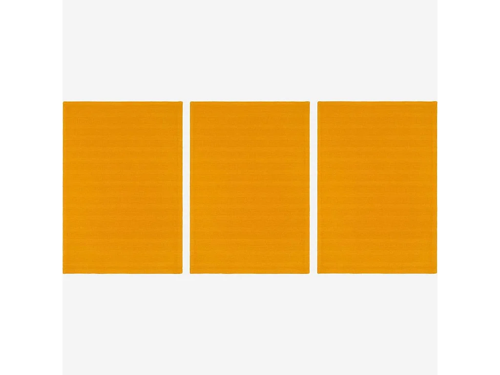 Habitat - Lot de 3 torchons (50x70cm) en coton jaune moutarde (Lot de 4) - Avignon