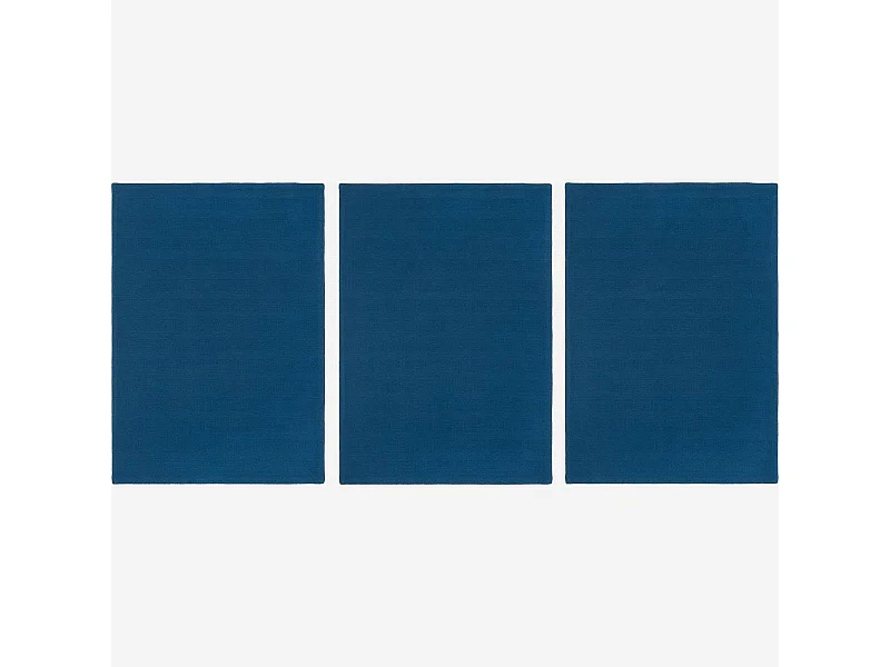 Habitat - Lot de 3 torchons (50x70cm) en coton bleu cobalt (Lot de 4) - Avignon