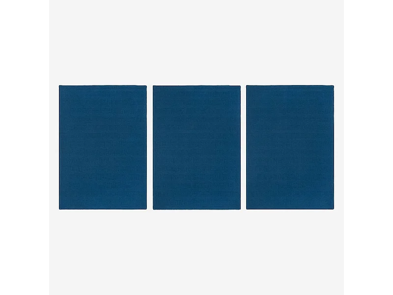 Habitat - Lot de 3 torchons (50x70cm) en coton bleu cobalt (Lot de 4) - Avignon