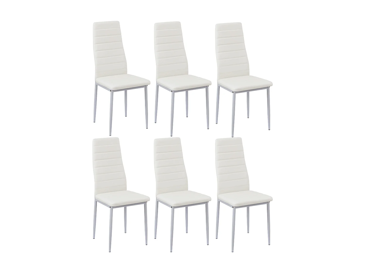 Lot de 6 chaises de salle à manger en PVC Chaises de cuisine modernes