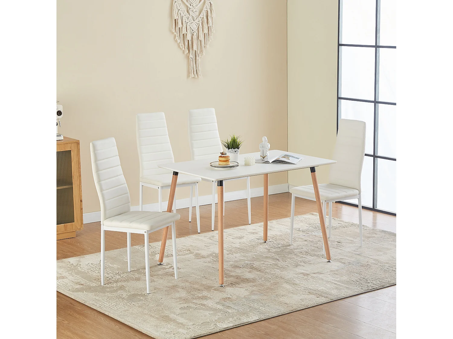 Lot de 6 chaises de salle à manger en PVC Chaises de cuisine modernes