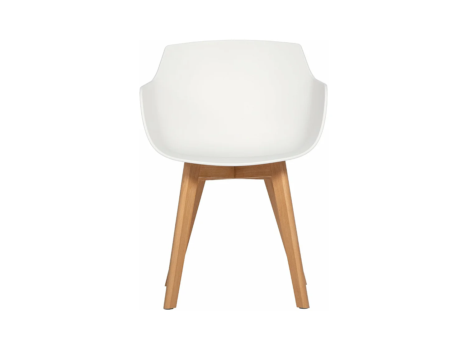 Lot de 4 Chaises Salle à Manger Fauteuils Scandinave de Cuisine avec Pieds en Bois de Hêtre Massif Blanc