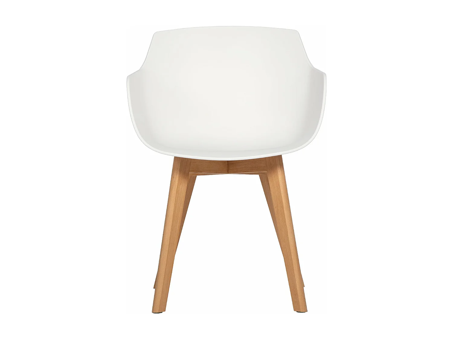 Lot de 4 Chaises Salle à Manger Fauteuils Scandinave de Cuisine avec Pieds en Bois de Hêtre Massif Blanc