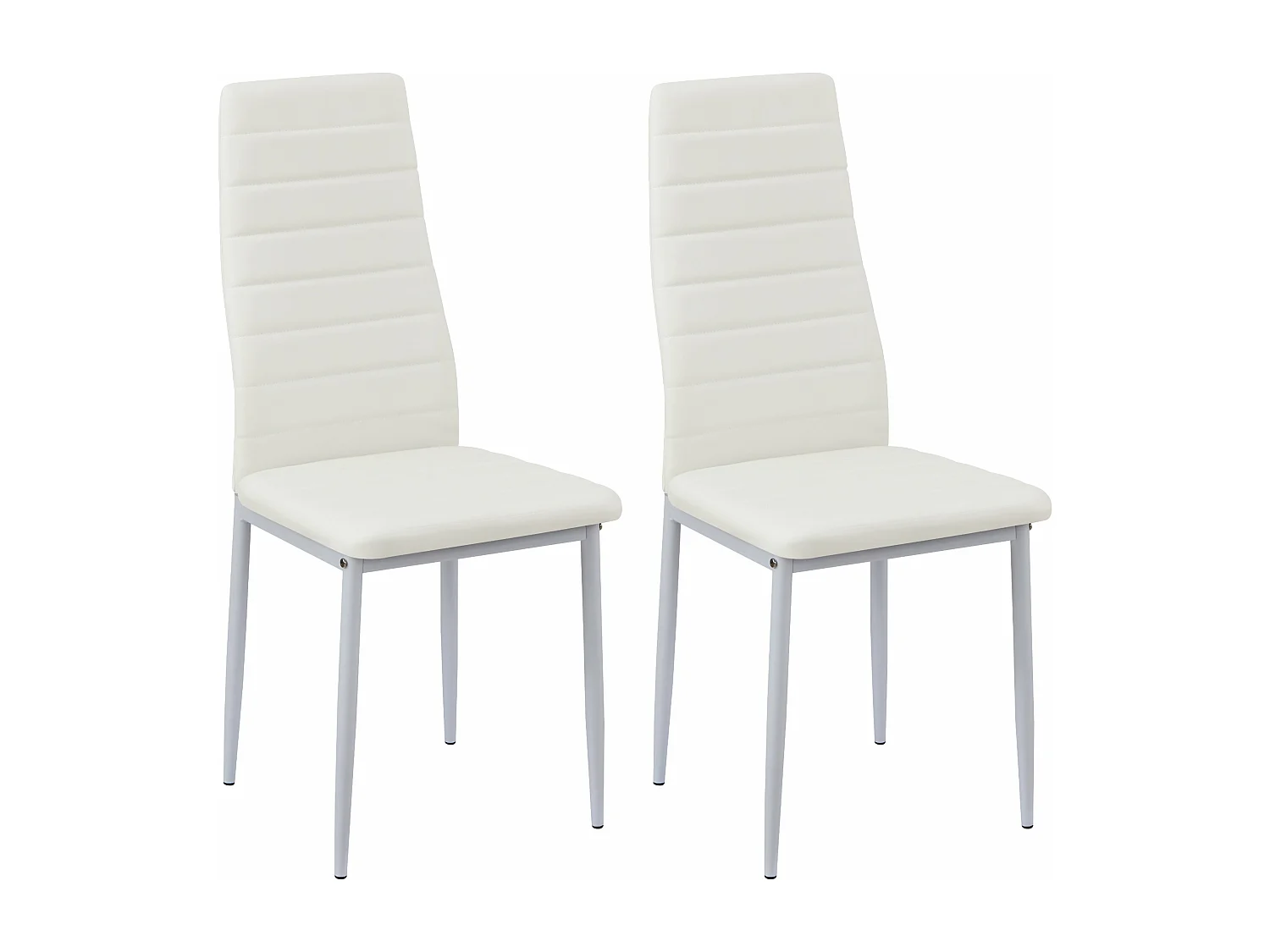 Lot de 2 Chaises de Salle à Manger en PVC Chaise de Cuisine Moderne Chaise-Blanc