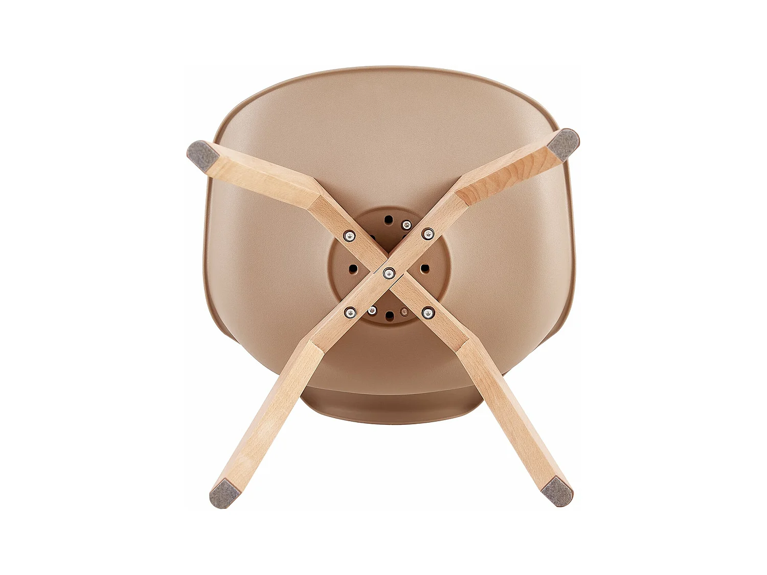 Lot de 4 chaises de salle à manger style nordique, chaise rétro rembourrée, pieds en bois de hêtre massif, kaki