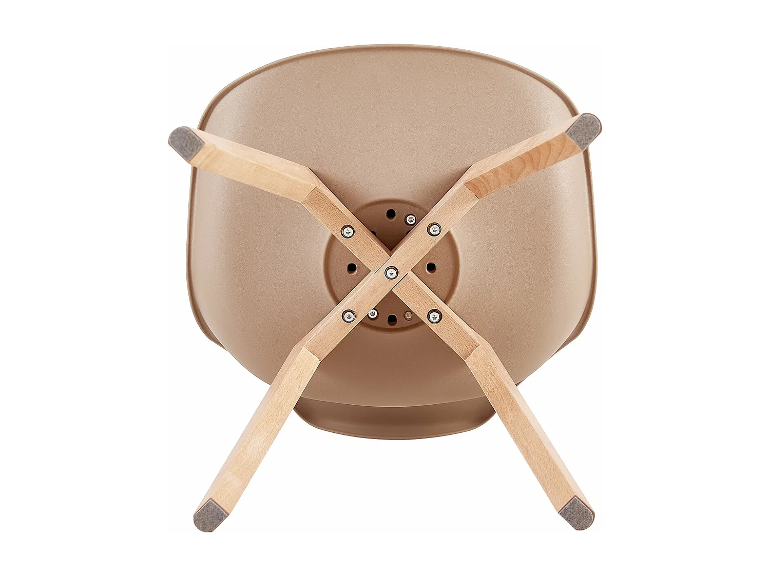 Lot de 4 chaises de salle à manger style nordique, chaise rétro rembourrée, pieds en bois de hêtre massif, kaki