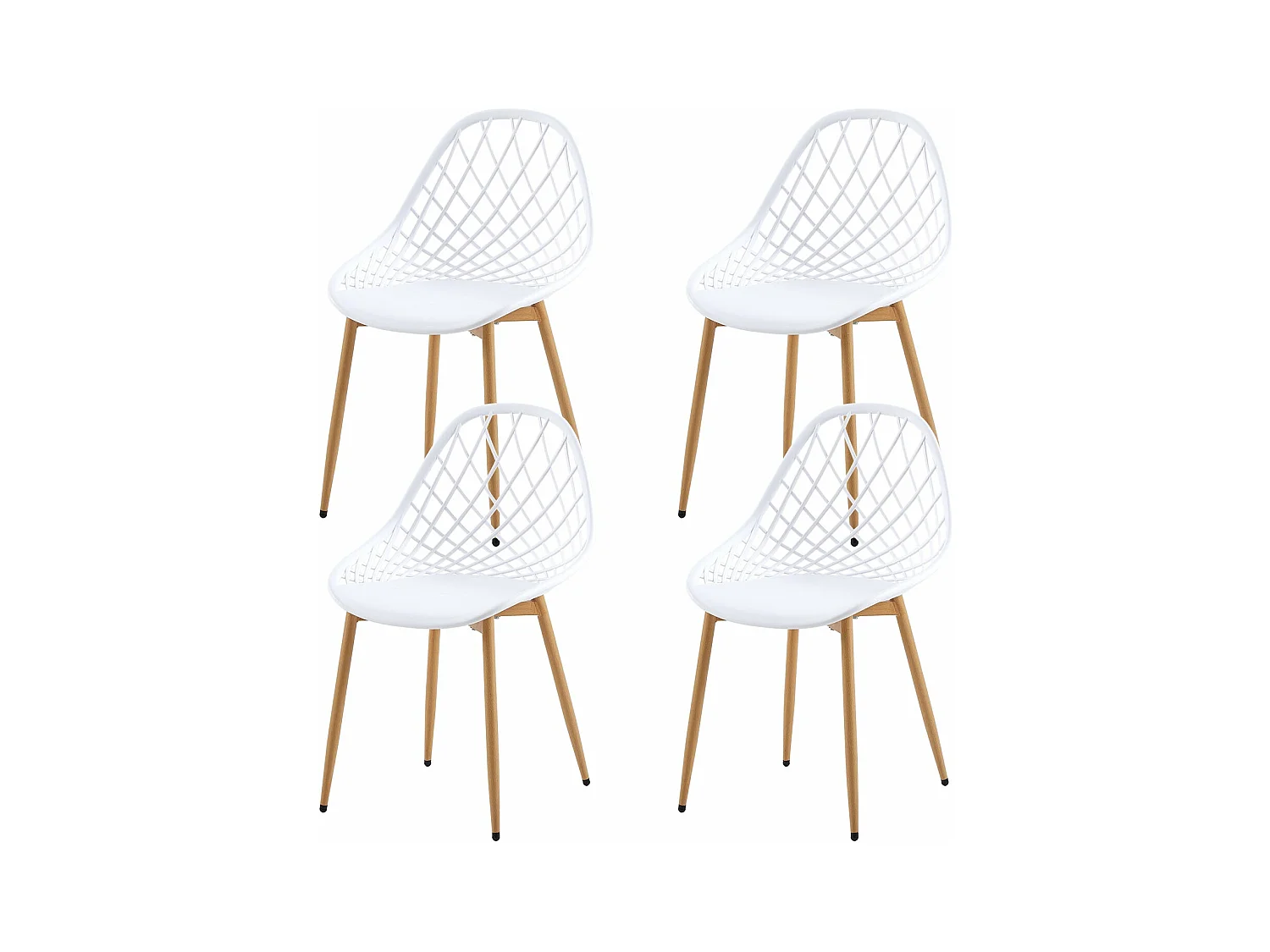 Lot de 4 Chaises de Salle à Manger de Style Scandinave
