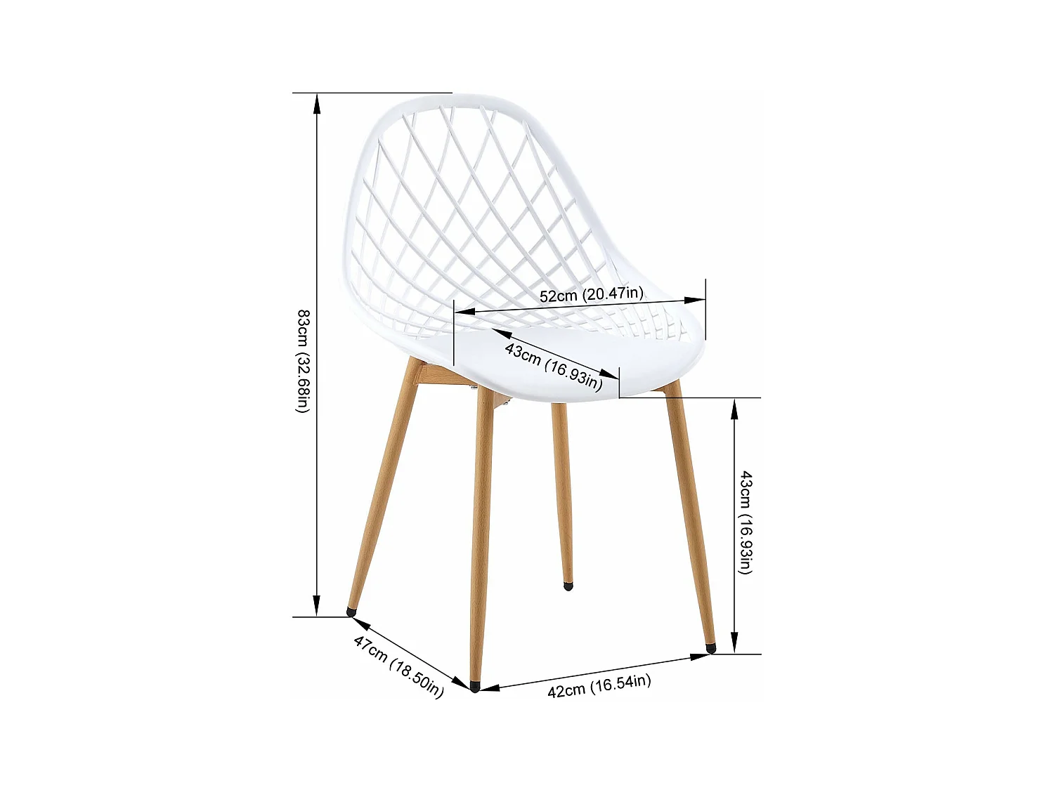 Lot de 4 Chaises de Salle à Manger de Style Scandinave