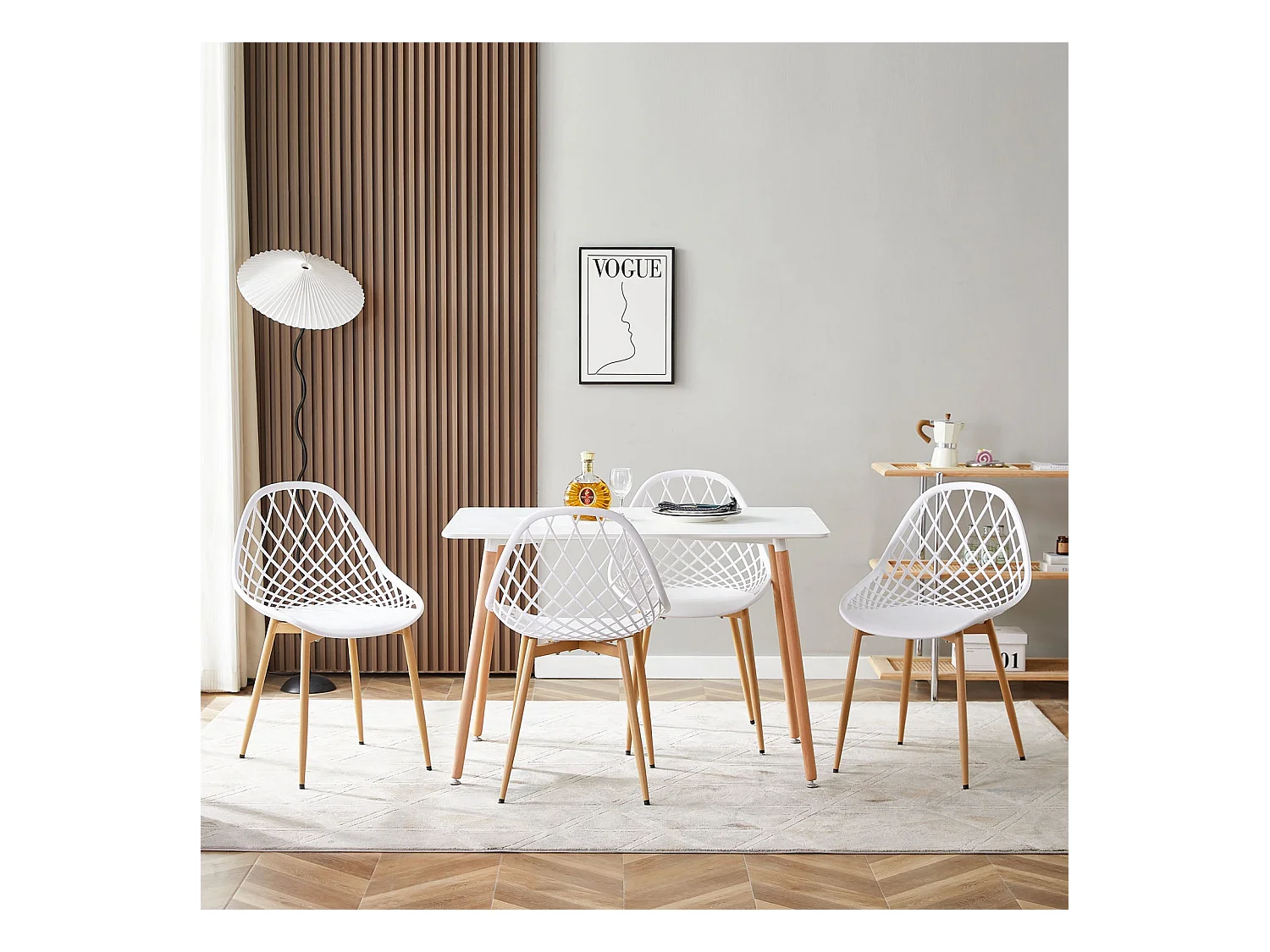 Lot de 4 Chaises de Salle à Manger de Style Scandinave