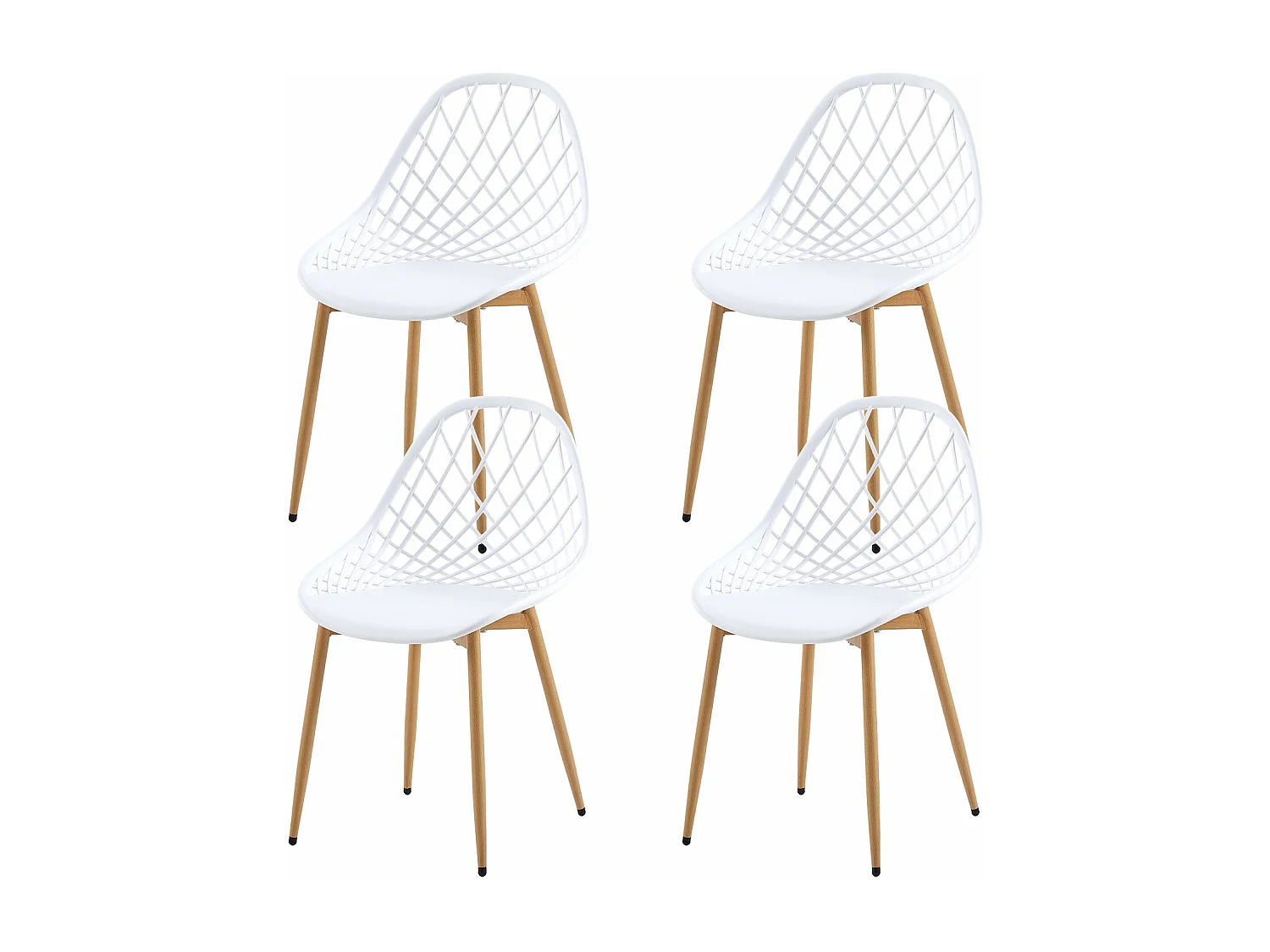 Lot de 4 Chaises de Salle à Manger de Style Scandinave