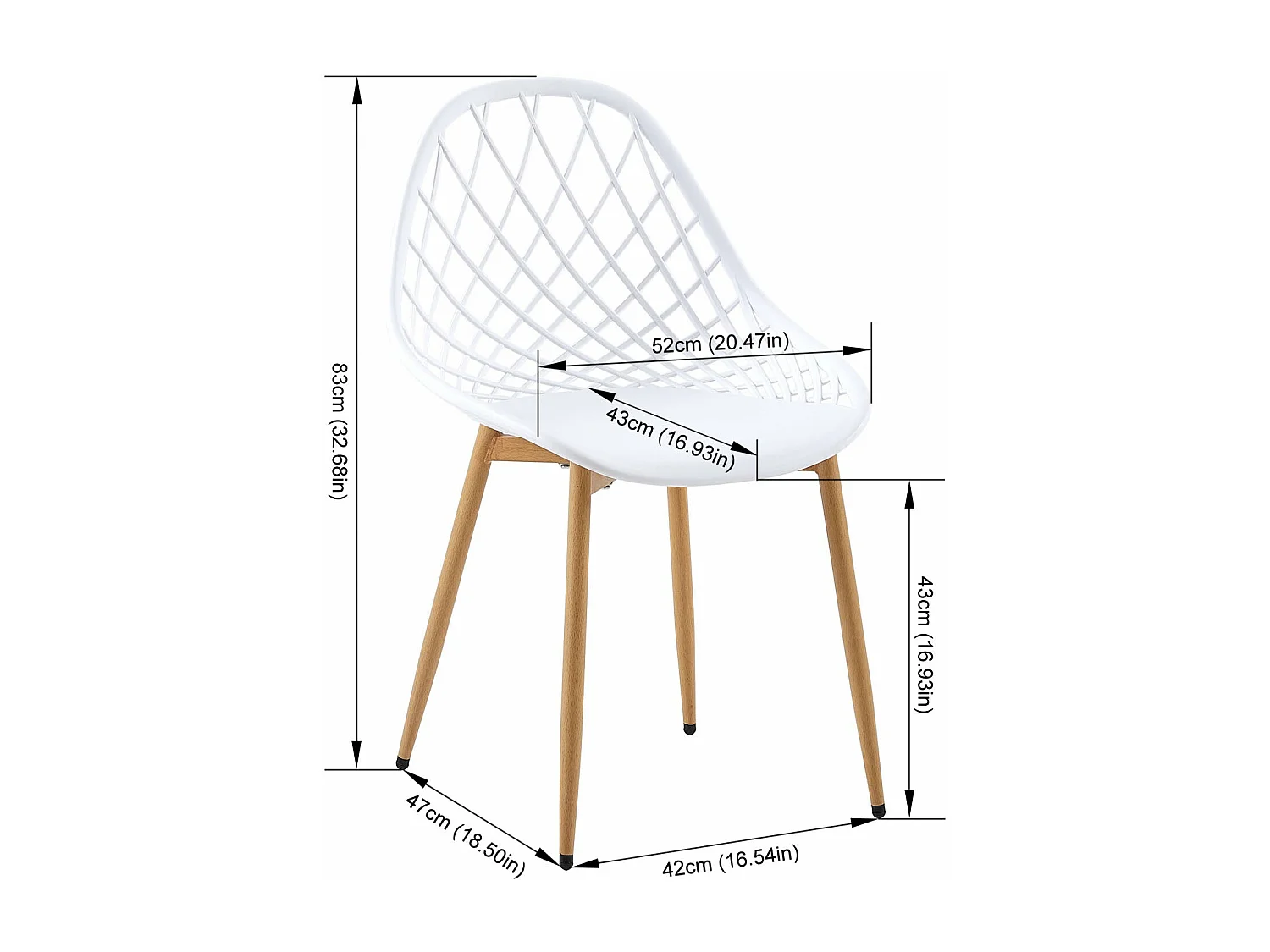 Lot de 4 Chaises de Salle à Manger de Style Scandinave