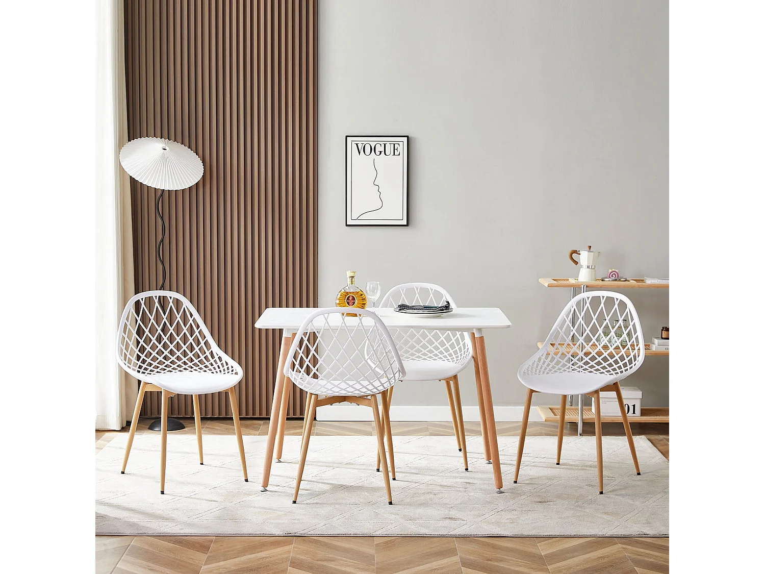 Lot de 4 Chaises de Salle à Manger de Style Scandinave