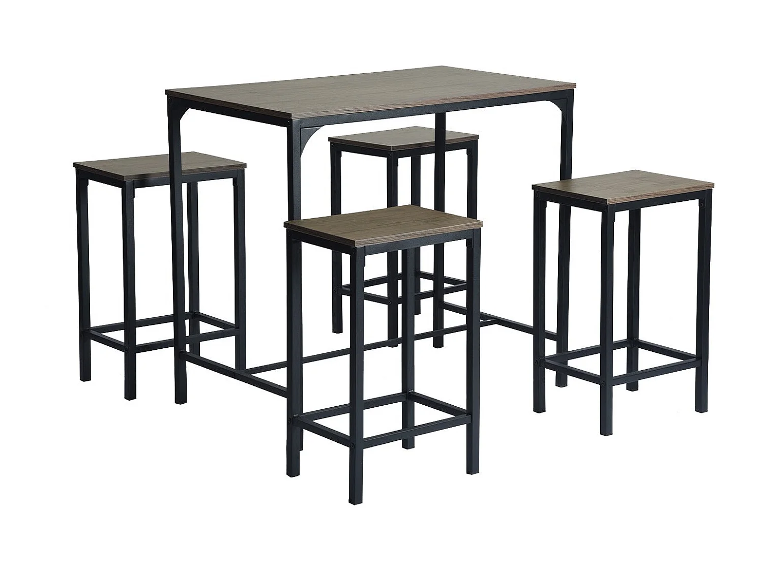 Ensemble de Table de Bar avec 1 Table et 4 Chaises, Design Moderne