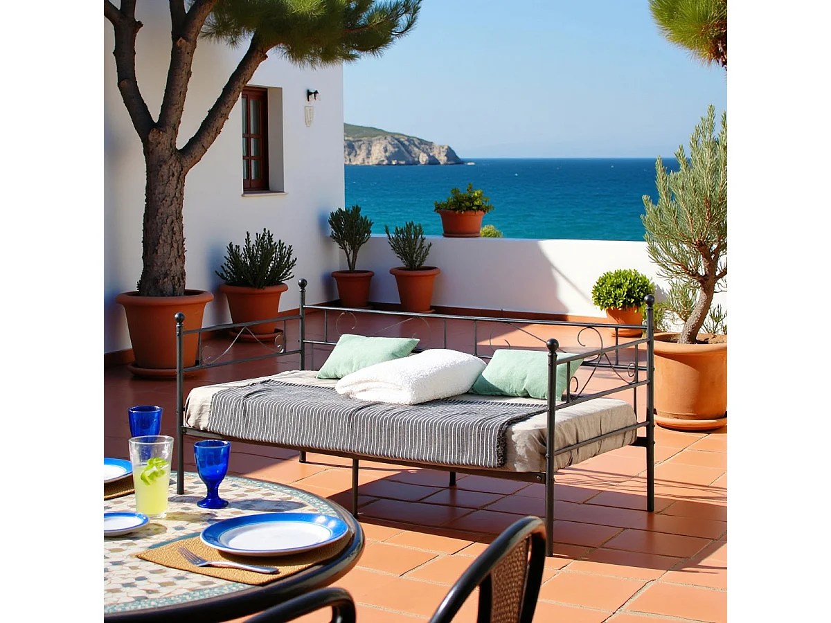 Canapé-Lit Simple en Métal - 90x190 cm - Noir