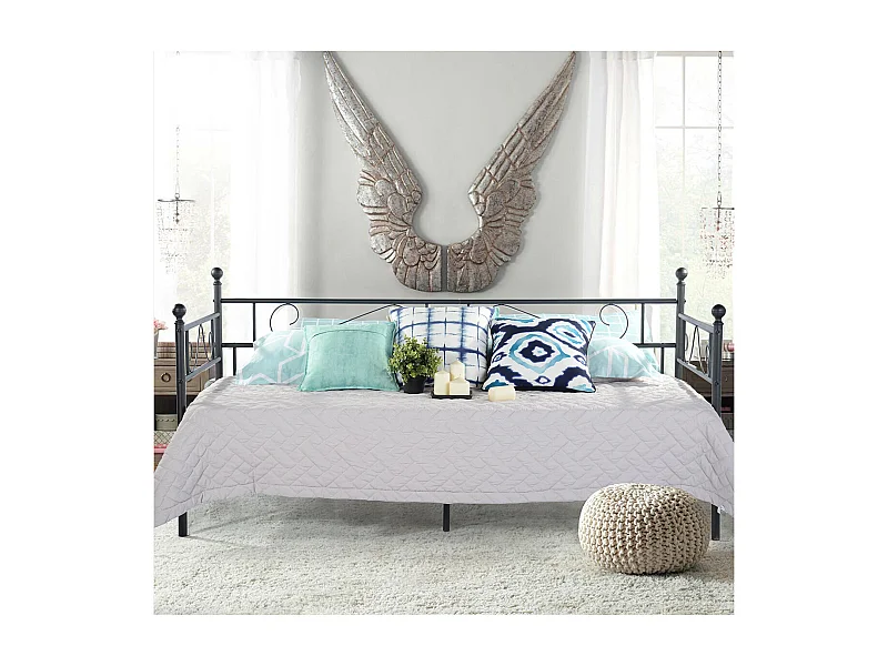 Struttura Letto Singolo in Metallo Nero 90x190 cm - Robusta e Design