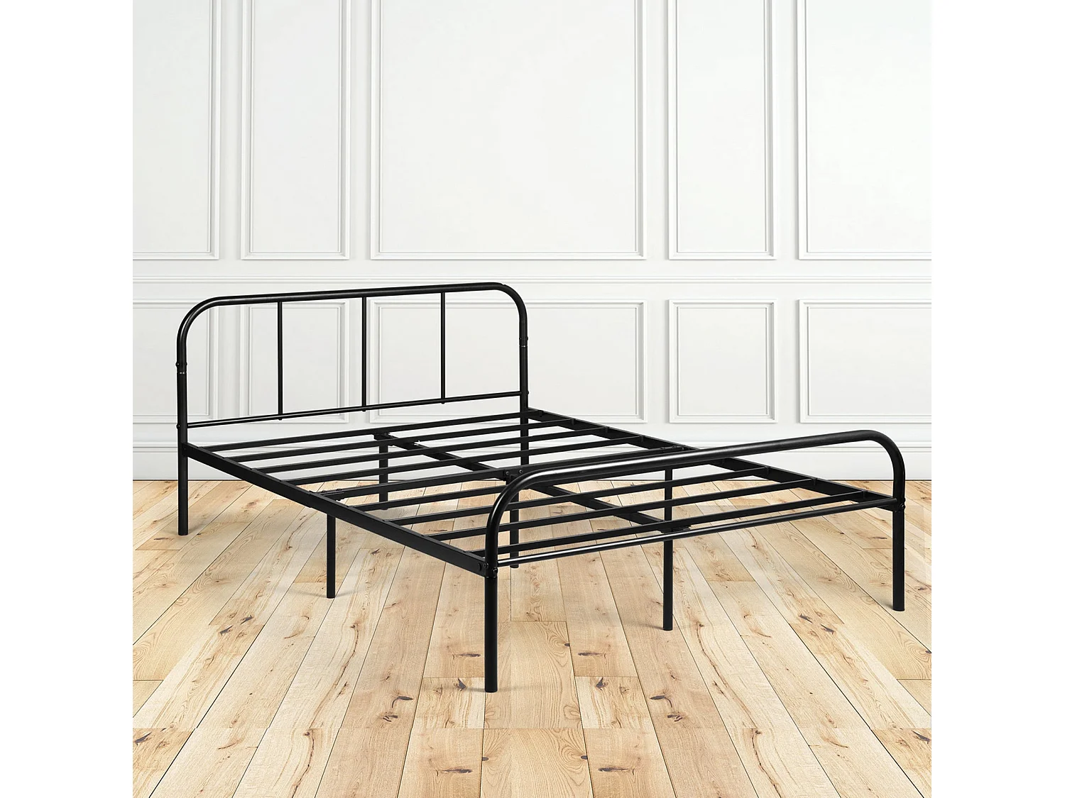 Tweepersoonsbed 140x190 Metaal Zwart Klassiek Design