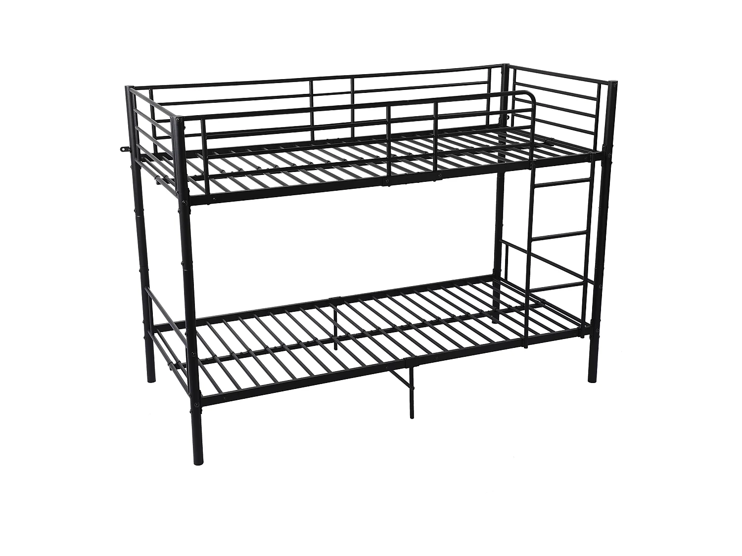 Lits Superposés de Style Industriel avec Échelle - Noir