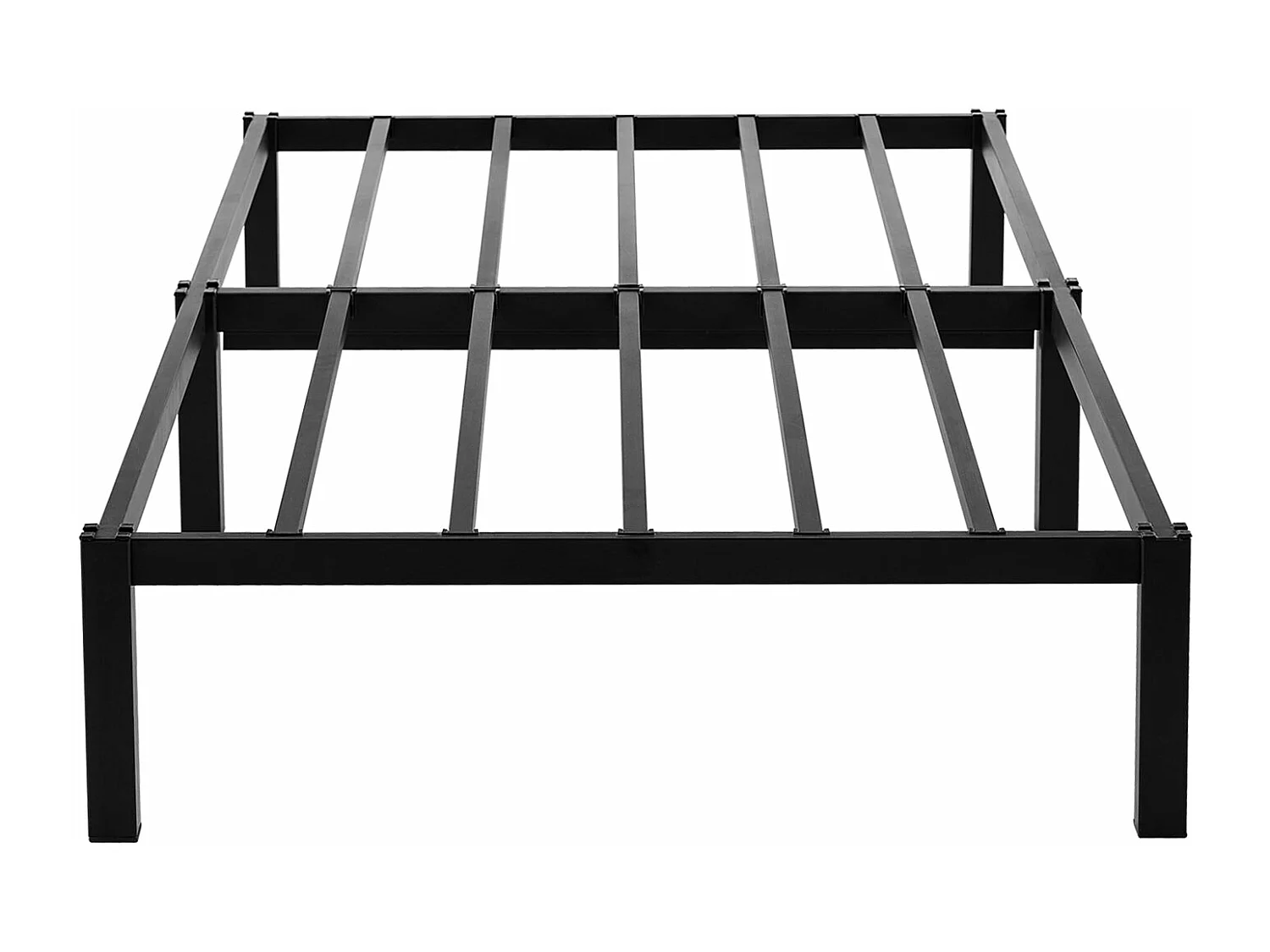 Lit Simple Cadre de Lit Plateforme en métal avec Rangement sous Le lit, Lit Adolescent,lit 90 x 200 cm, Assemblage Rapide sans Vis, Noir