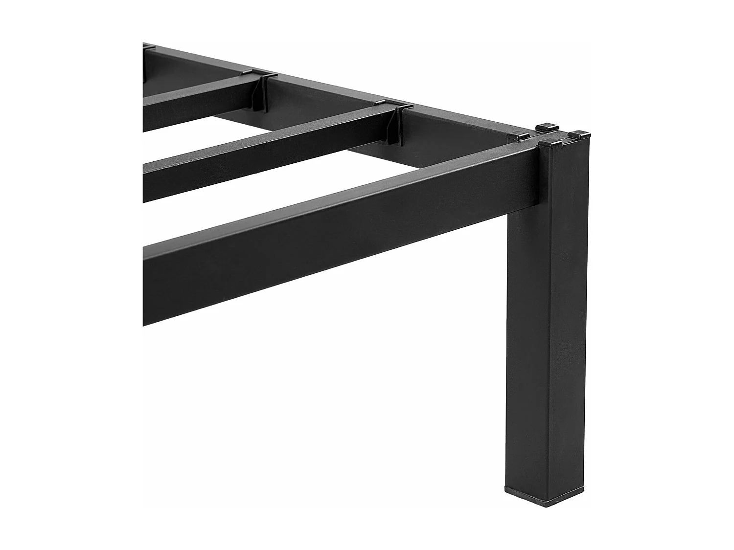 Lit Simple Cadre de Lit Plateforme en métal avec Rangement sous Le lit, Lit Adolescent,lit 90 x 200 cm, Assemblage Rapide sans Vis, Noir