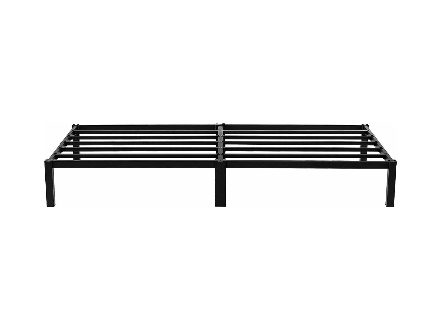 Sommier 90 x 190 cm, Cadre de Lit en Bloc Metal pour 2 Personnes Adulte Lit avec Sommier - Noir