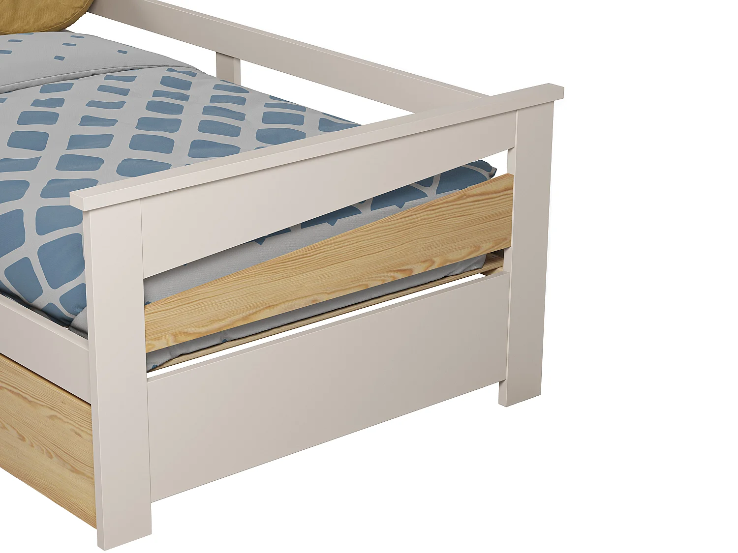 Cama dupla 2 x 90 x 190 cm MDF cor natural e bege + colchão - LURAVO