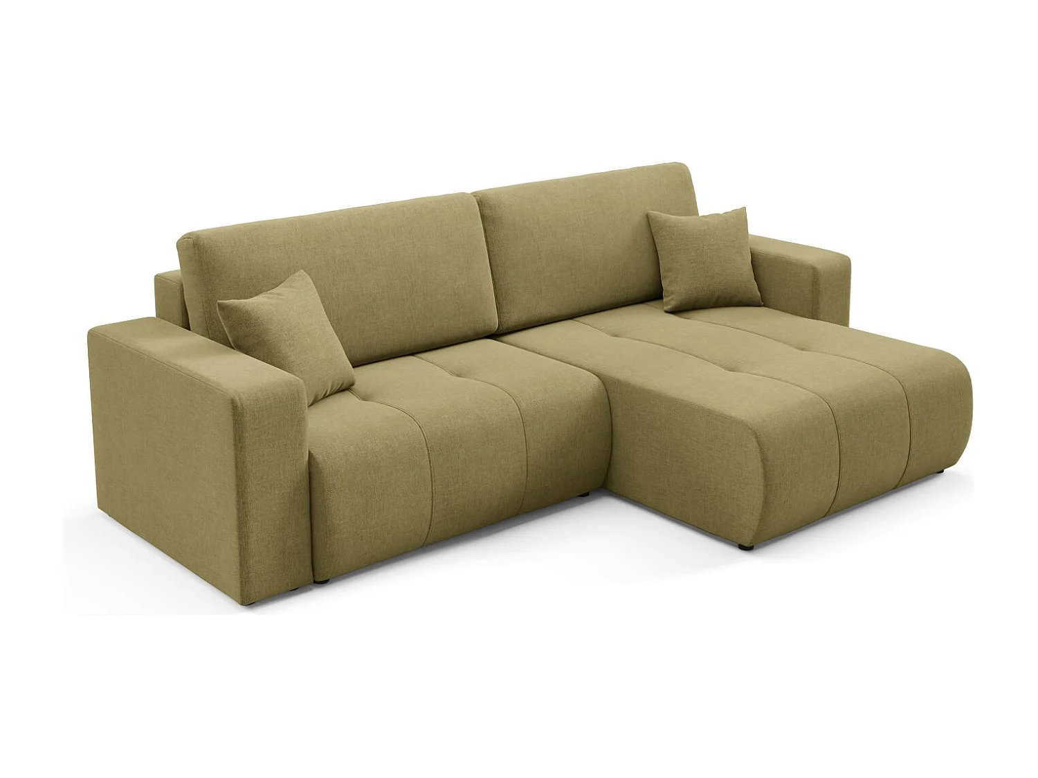 Canapé d'angle convertible MOLINIO L Vert olive