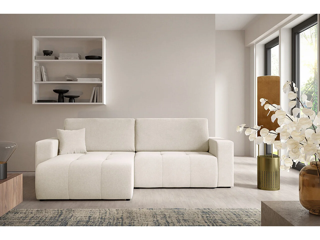 Ecksofa mit Schlaffunktion MOLINIO L Creme