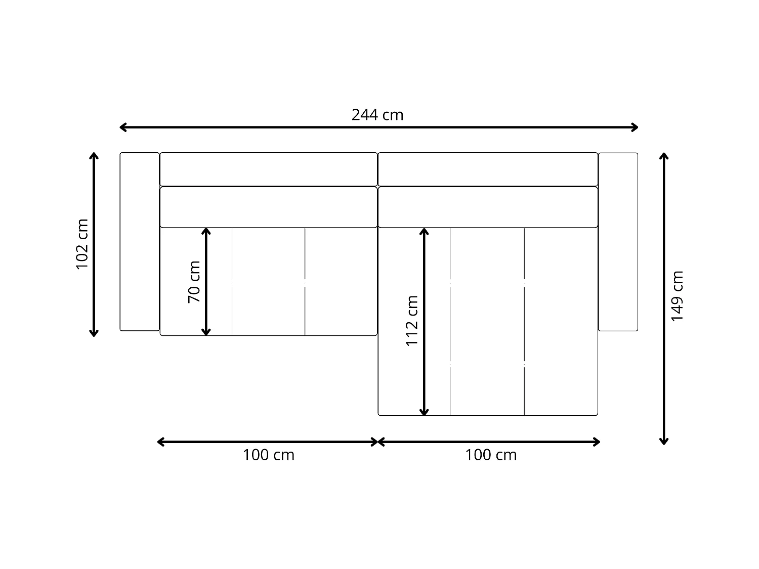 Ecksofa mit Schlaffunktion MOLINIO L Blau