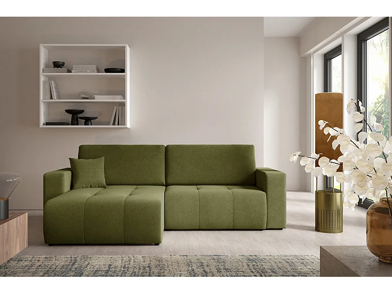 Canapé d'angle convertible MOLINIO L Vert