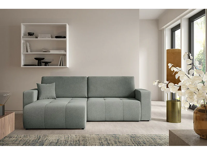 Canapé d'angle convertible MOLINIO L Gris clair