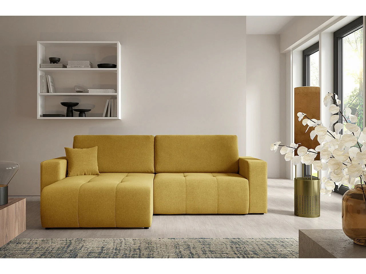 Canapé d'angle convertible MOLINIO L Jaune