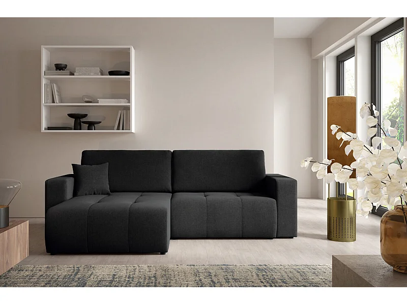 Canapé d'angle convertible MOLINIO L Noir