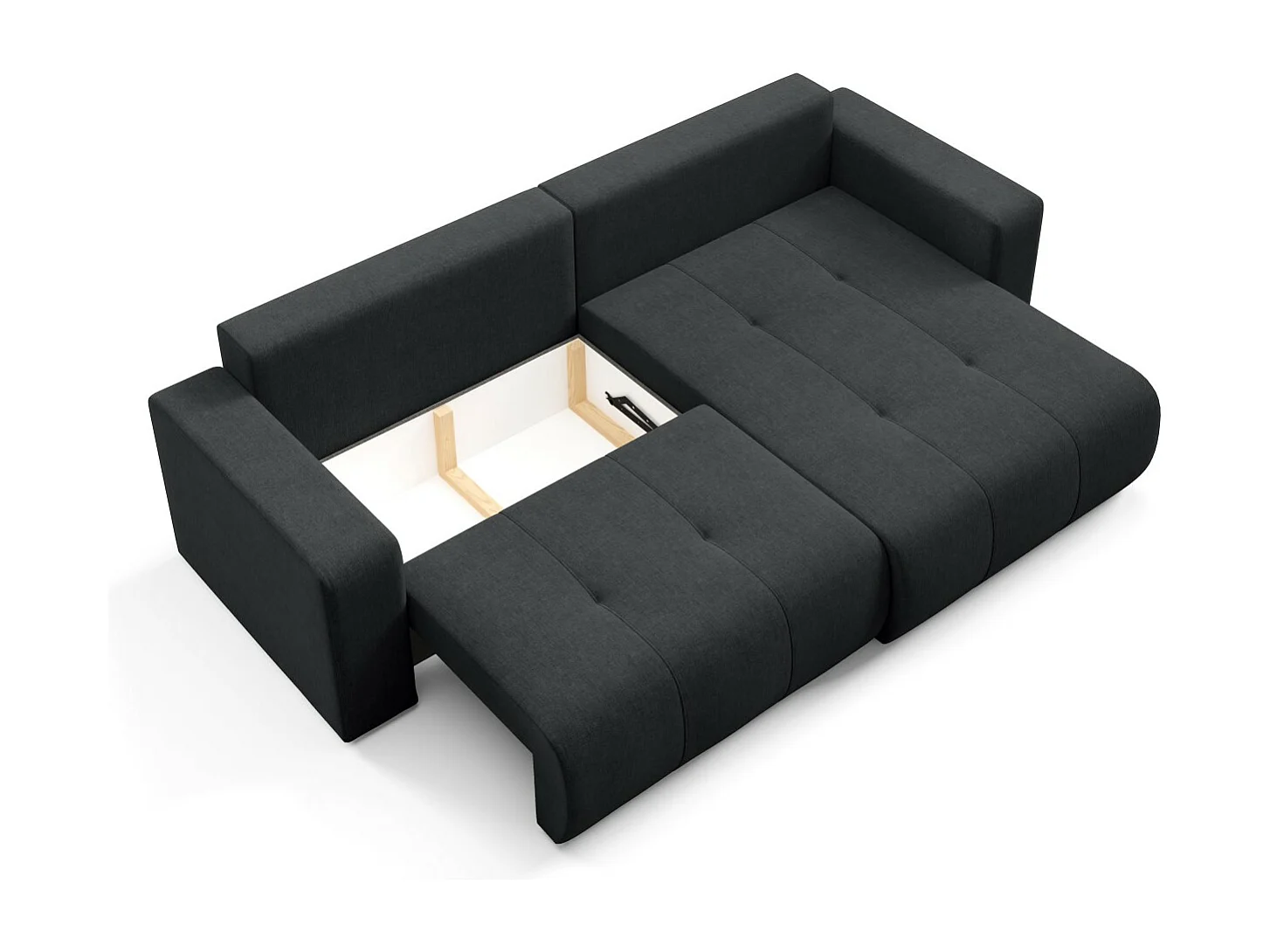 Ecksofa mit Schlaffunktion MOLINIO L Schwarz