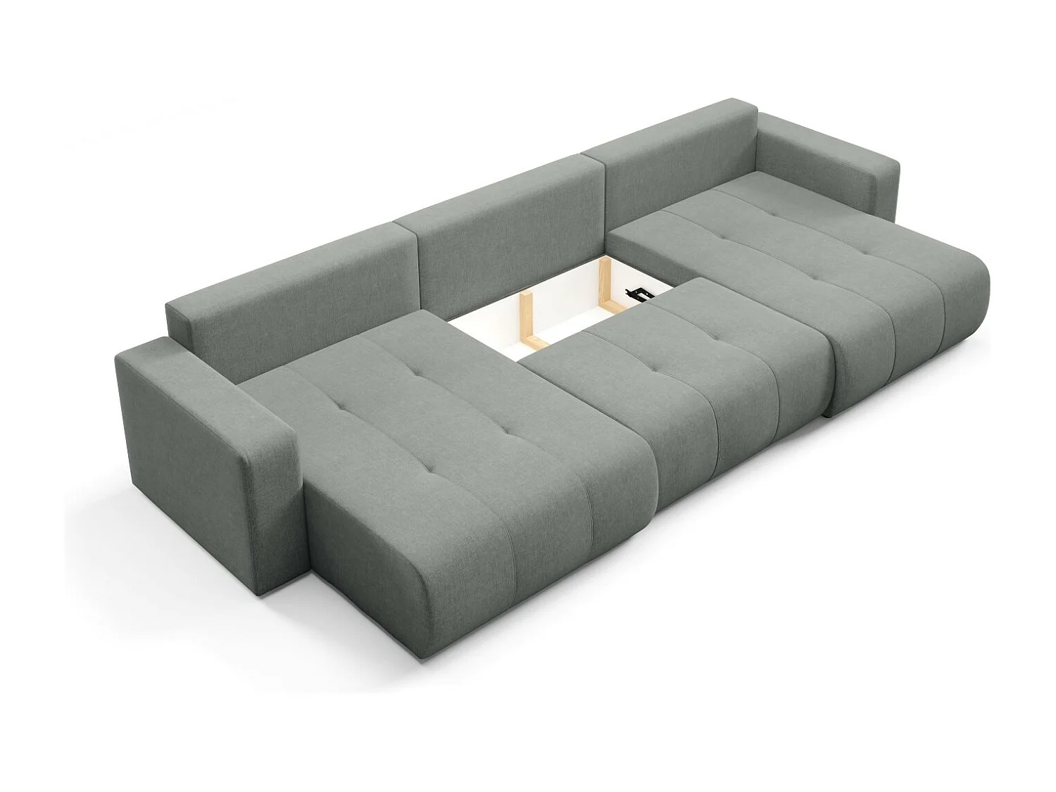 Canapé d'angle convertible MOLINIO U Gris clair