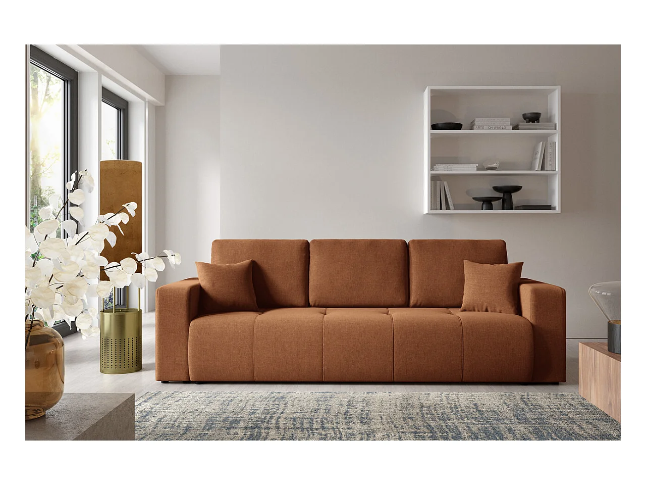 Schlafsofa mit Bettkasten MOLINIO Orange