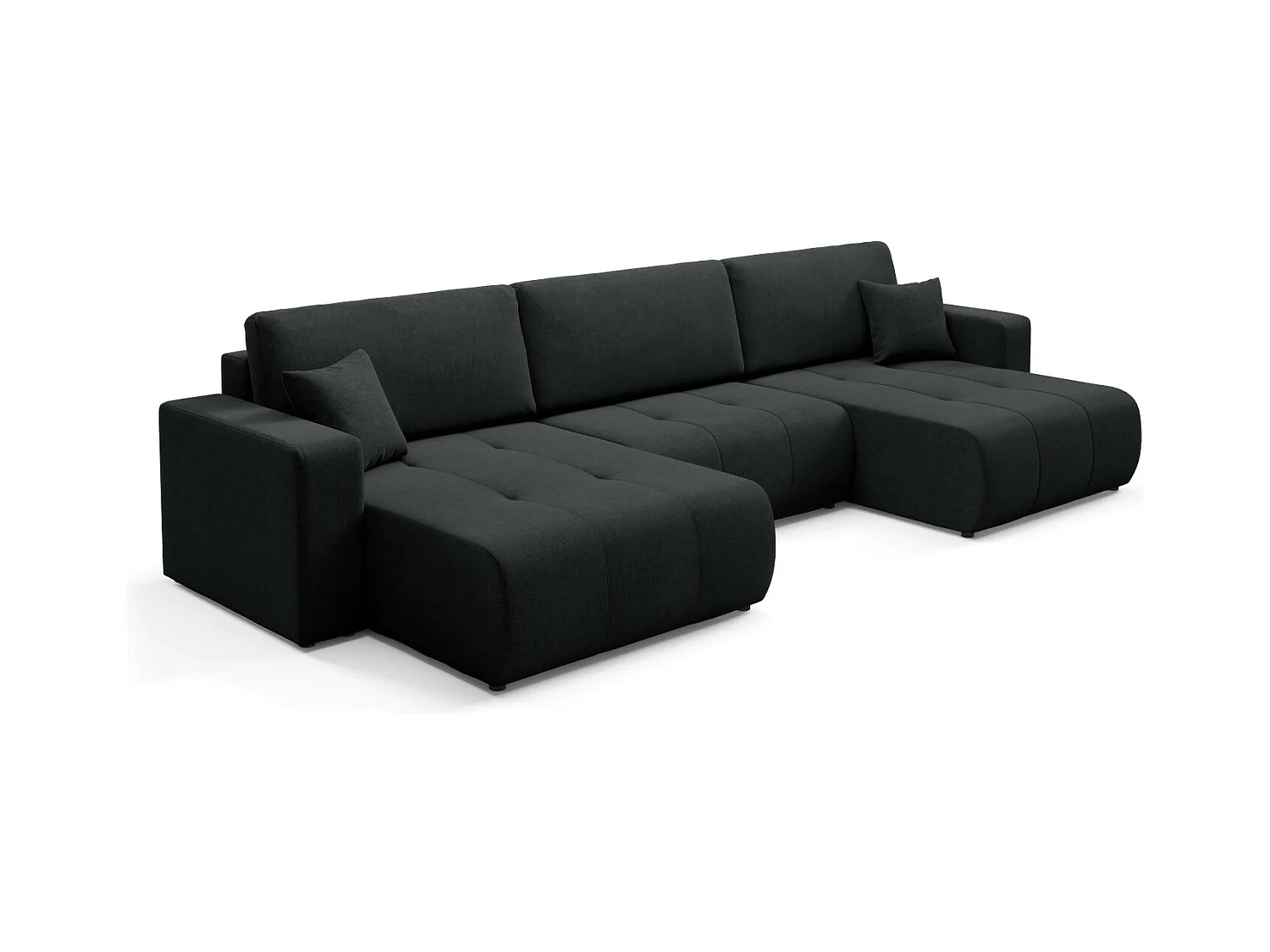 Ecksofa mit Schlaffunktion MOLINIO U Schwarz