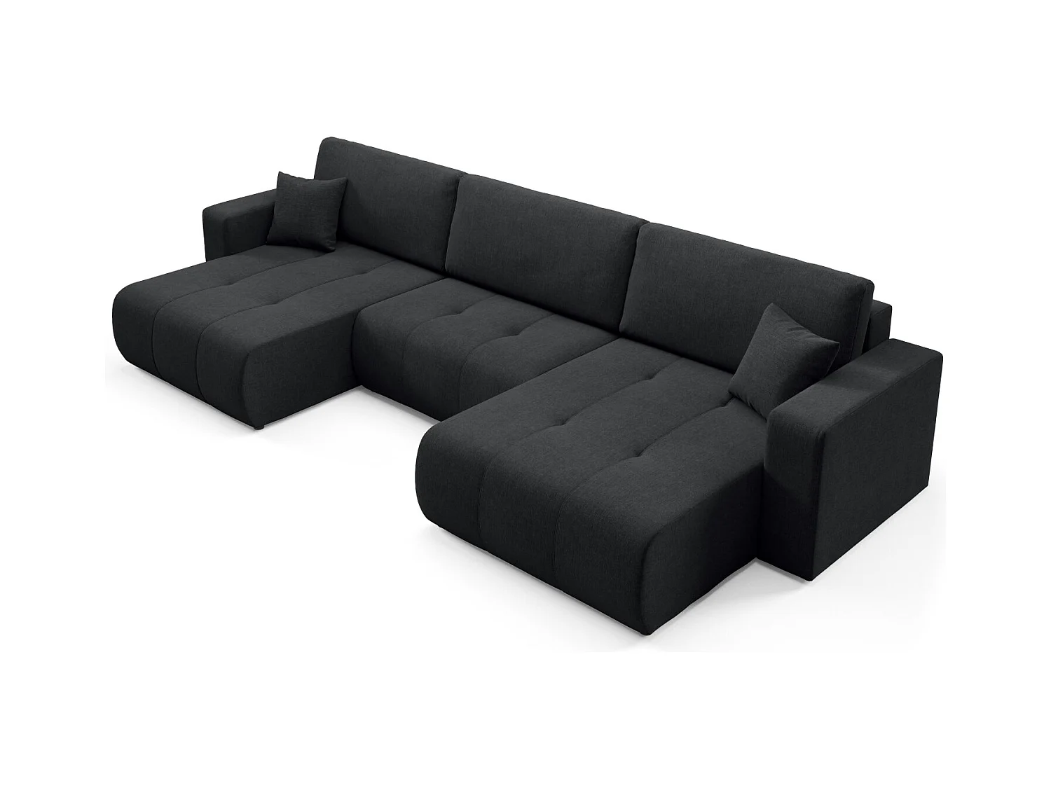 Ecksofa mit Schlaffunktion MOLINIO U Schwarz