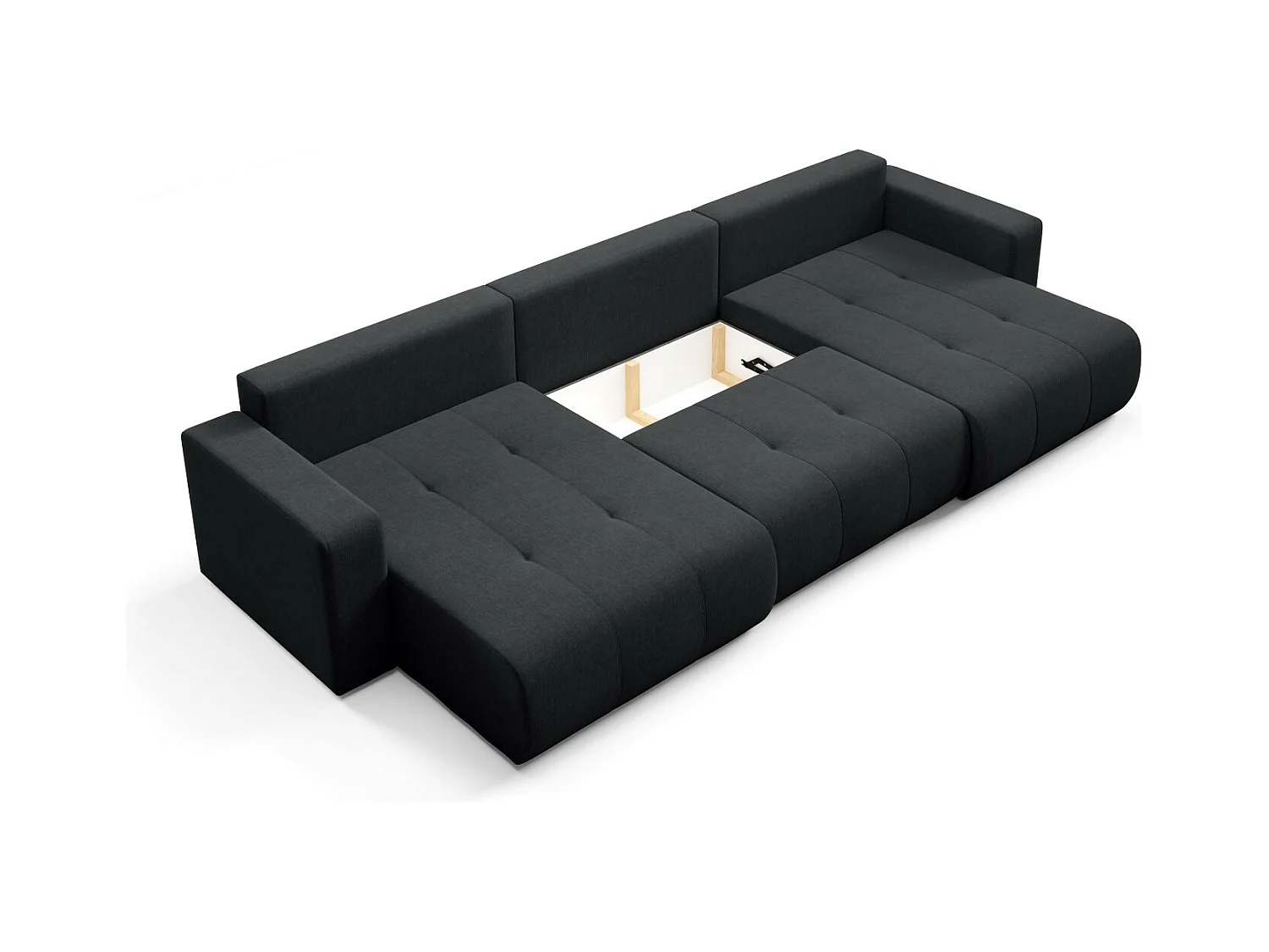 Ecksofa mit Schlaffunktion MOLINIO U Schwarz