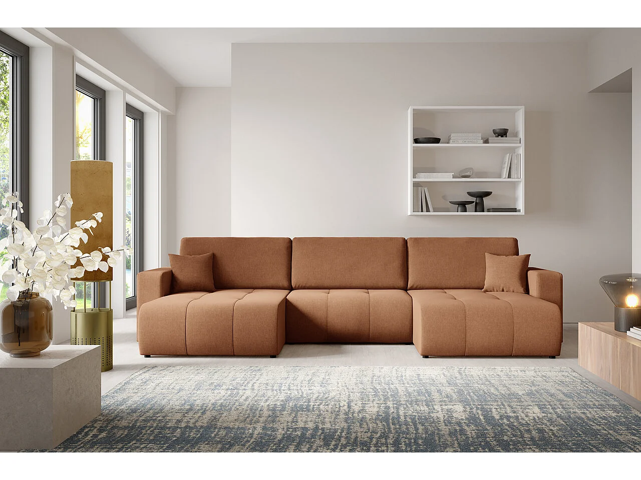 Canapé d'angle convertible MOLINIO U Orange