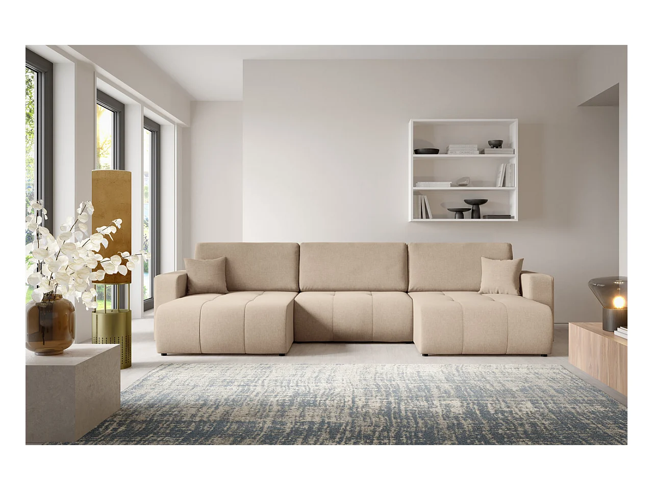 Canapé d'angle convertible MOLINIO U Marron