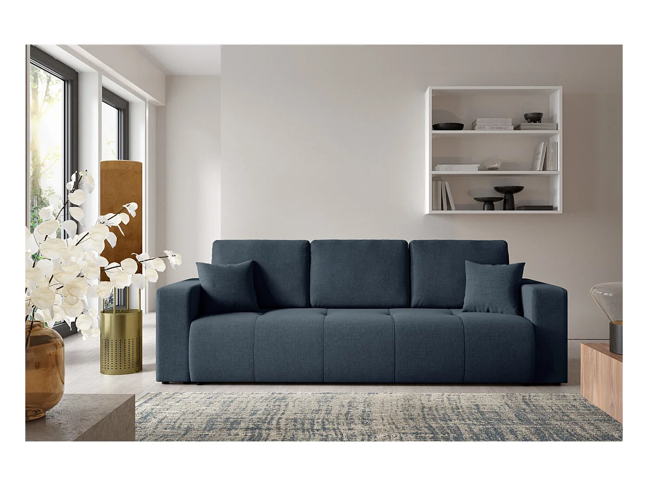 Schlafsofa mit Bettkasten MOLINIO Blau