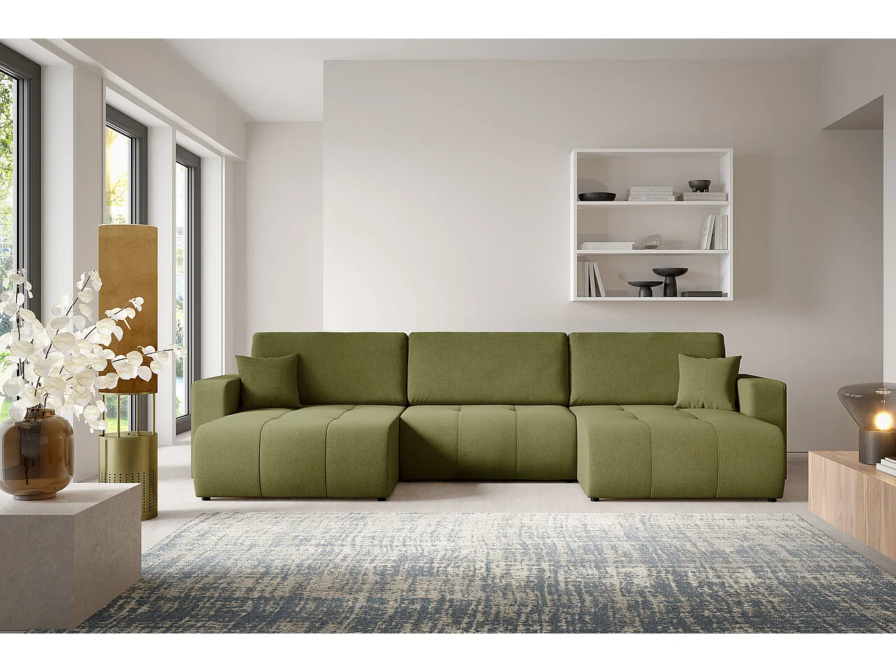 Canapé d'angle convertible MOLINIO U Vert