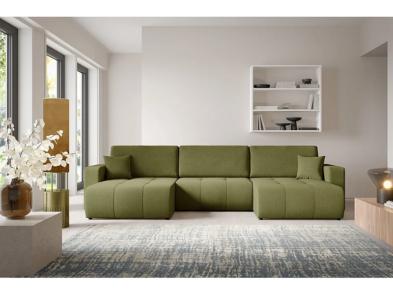 Hoekbankbed MOLINIO U Groen