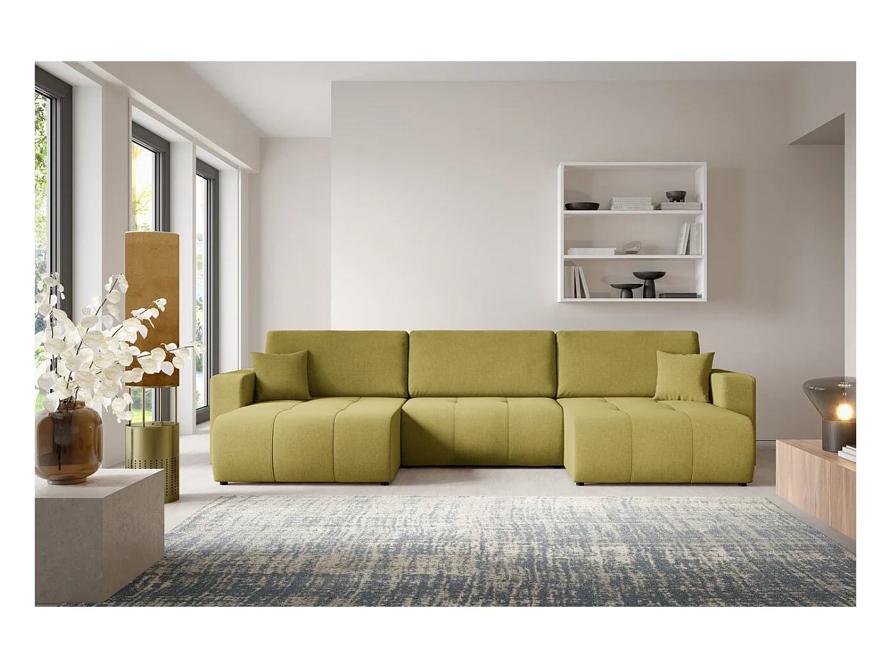 Ecksofa mit Schlaffunktion MOLINIO U Olivgrün